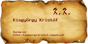 Kisgyörgy Kristóf névjegykártya
